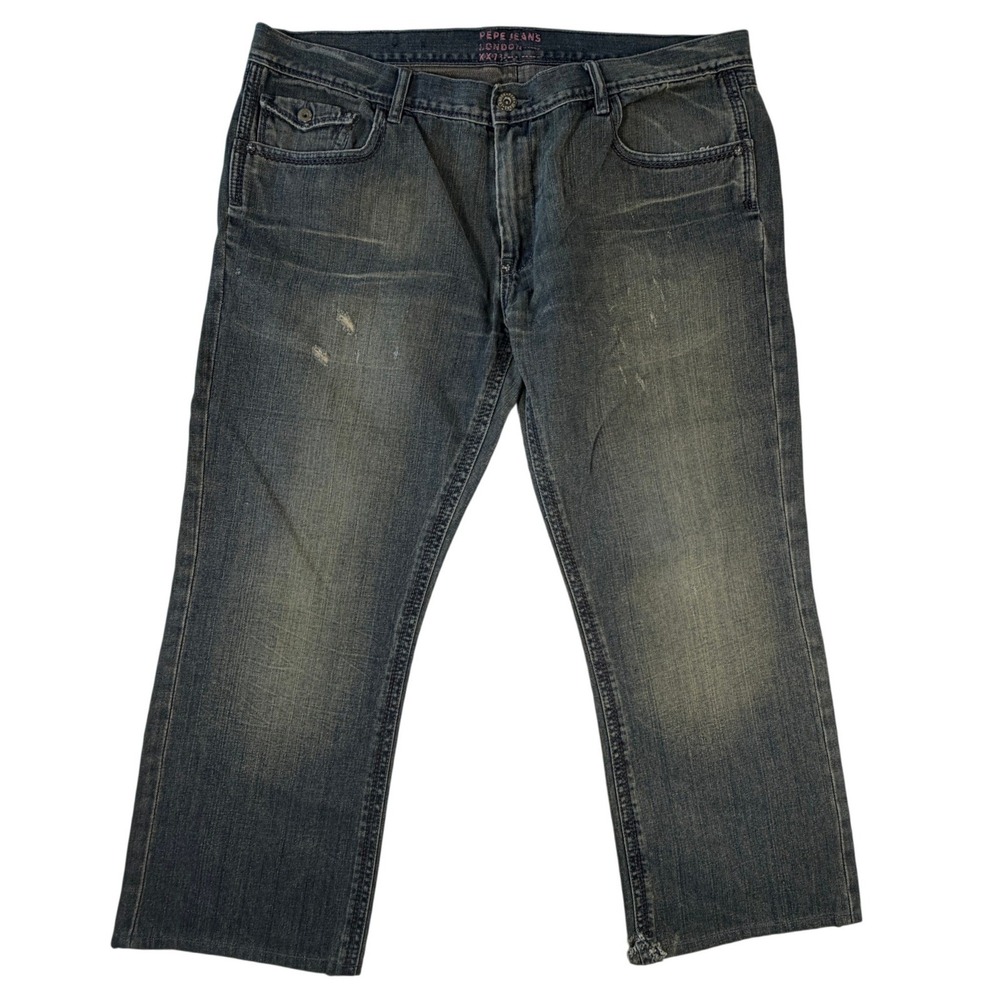 Pepe‎ Jeans London XX73 Mens 40 Dark Wash Distressed Straight Leg Denim Jeans
